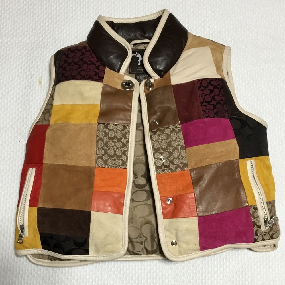 Coach kid’s leather down vest